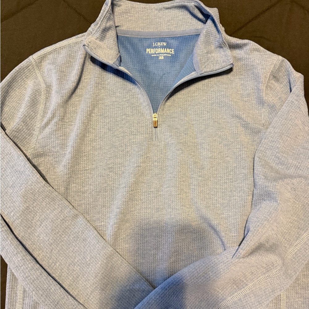 J. Crew Men's Light Blue Zip-Up Sweater